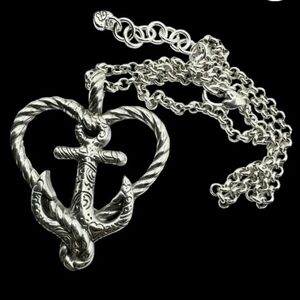 Brighton "Seas the Day" Anchor Heart Pendant Necklace.Reversible.  All Original.
